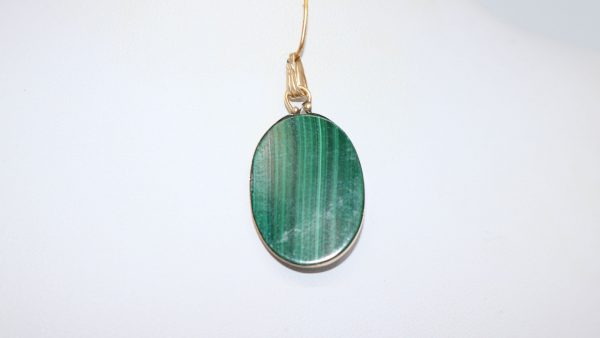 Malakite Pendent With 14K Gold