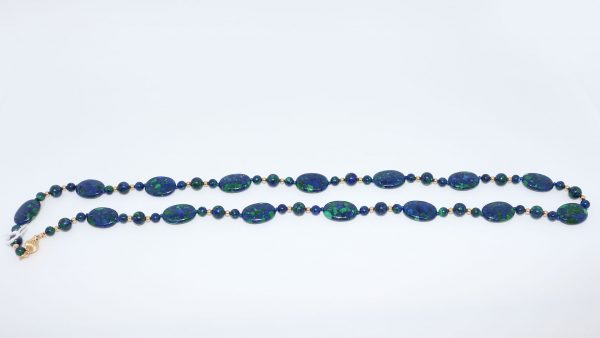 Azurite Necklace With 14K Gold