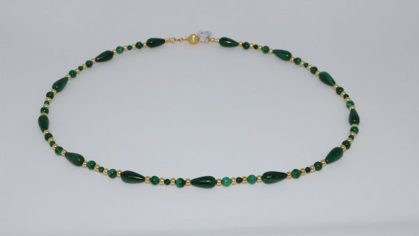Malakite Necklace With Silver ( Gold Plated )