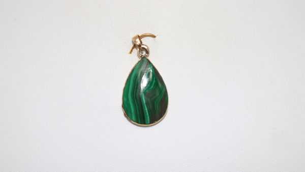 Malakite Pendent With 14K Gold