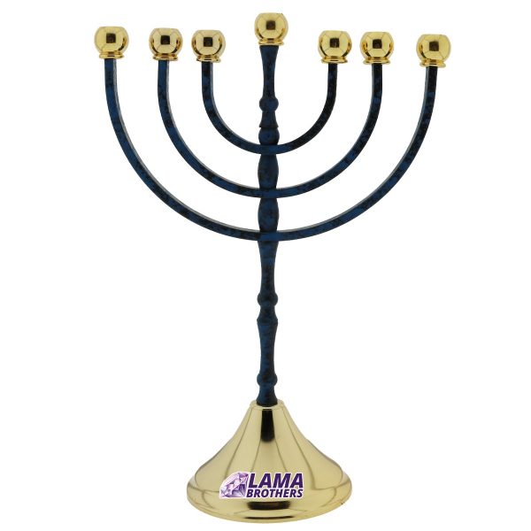 Gold Plated Small Menorat with moving candle sticks