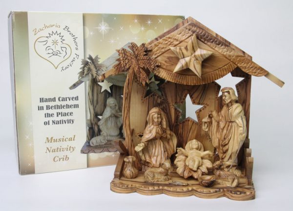 Nativity Set With Glued Figures and Music
