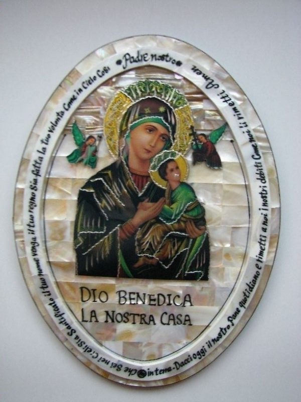 Mother of Pearl Virgin Mary with Jesus Child