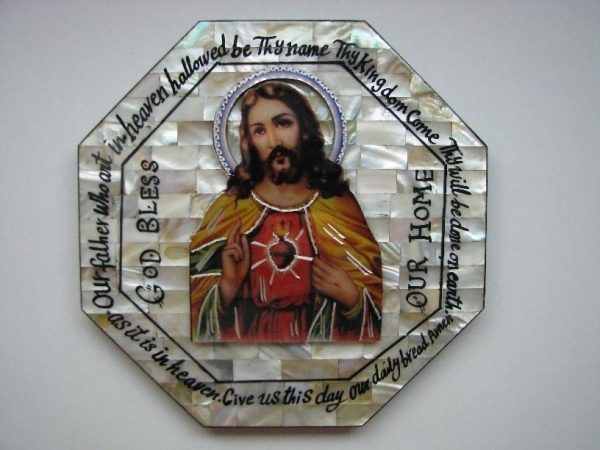 Mother of Pearl Heart of Jesus