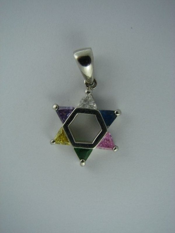 Star of David Pendant with Synthetic Stone