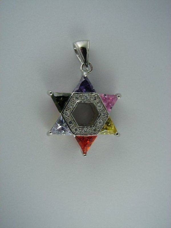 Star of David Pendant with Synthetic Stone