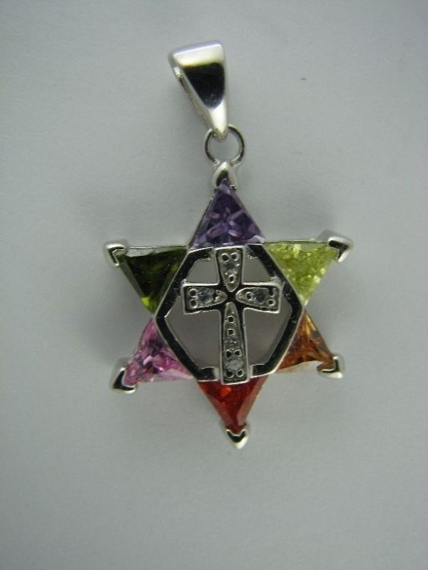 Star of David Pendant with Synthetic Stone