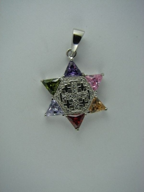 Star of David Pendant with Synthetic Stone