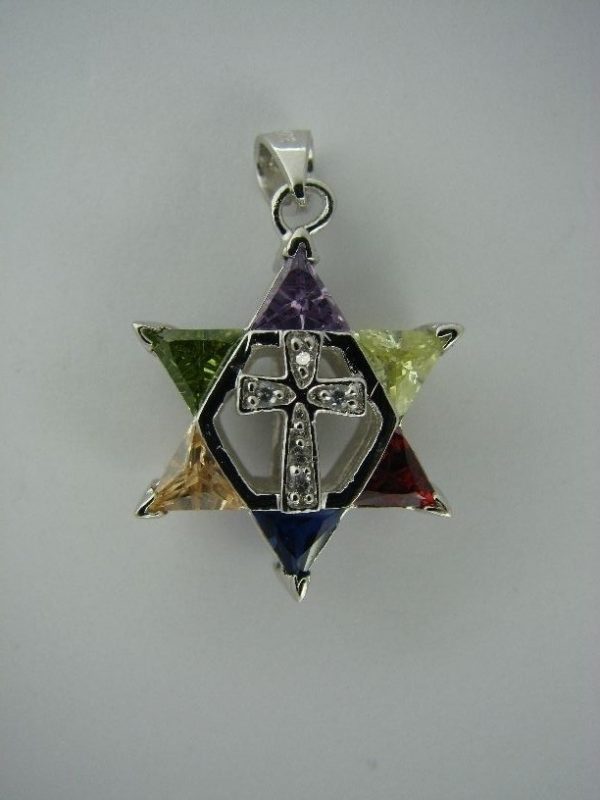 Star of David Pendant with Synthetic Stone