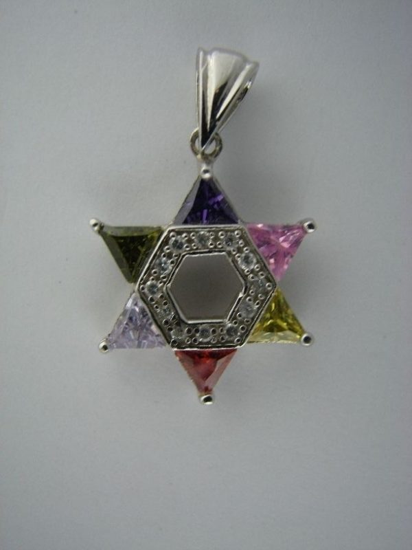 Star of David Pendant with Synthetic Stone