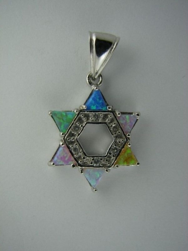 Star of David Pendant with Synthetic Stone