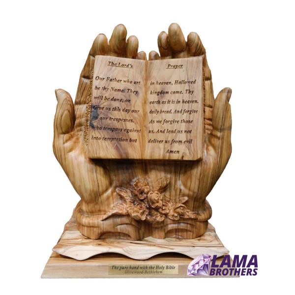 The Pure Hand With The Holy Bible Olive Wood Lama Bros