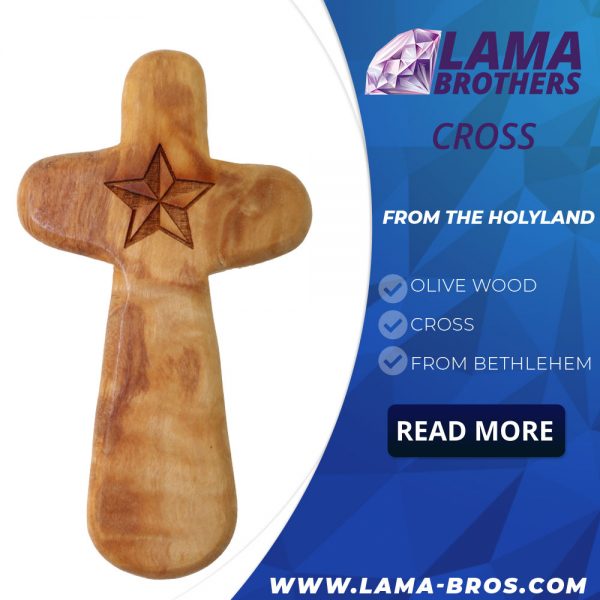 Olive Wood Healing Cross With Star Of Bethlehem