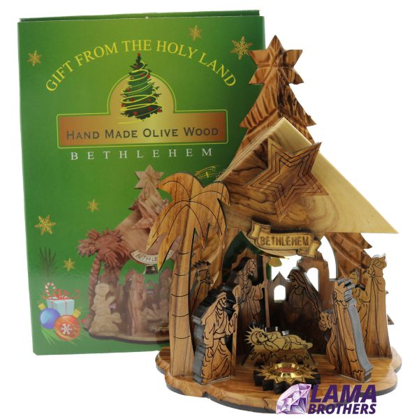 Olive Wood Christmas Nativity With Music