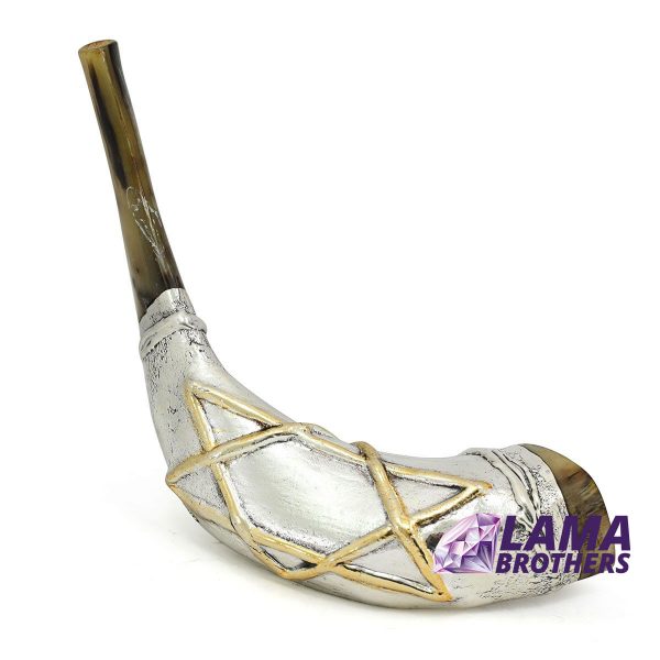 Star of David Silver Plated Ram?s Shofar