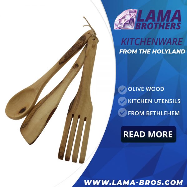 Olive Wood Kitchen Utensils - Image 2
