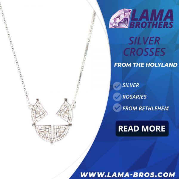 Silver Open Jerusalem Cross With Chain