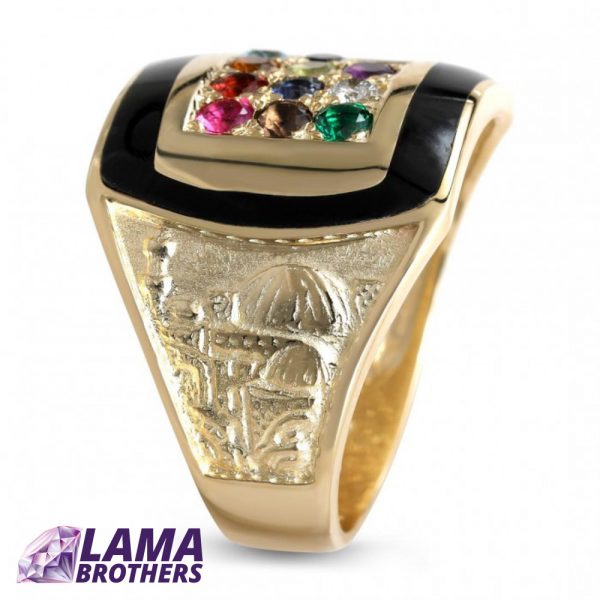 Anbinder Jewelry 14K Yellow Gold & Black Enamel Hoshen - Image 2