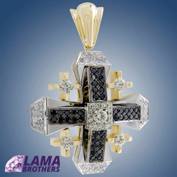 14k gold and diamond Jerusalem Cross