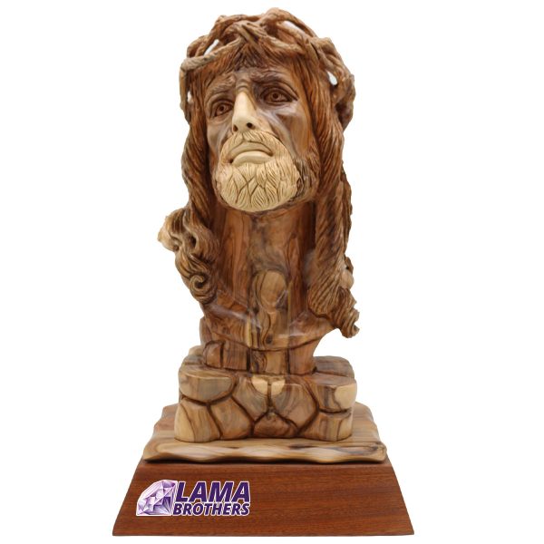 Olive Wood Head of Jesus Face