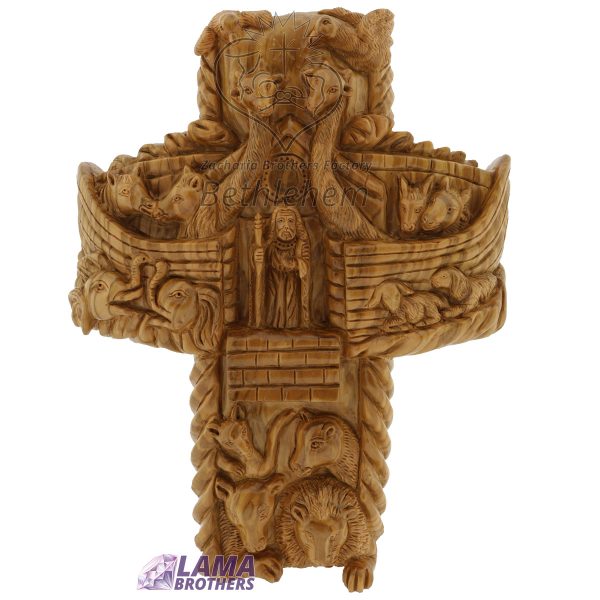 Olive Wood Noah?s Ark Cross By Zacharia Brothers