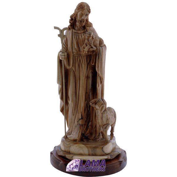 The Good Shepherd's Olive Wood Statue