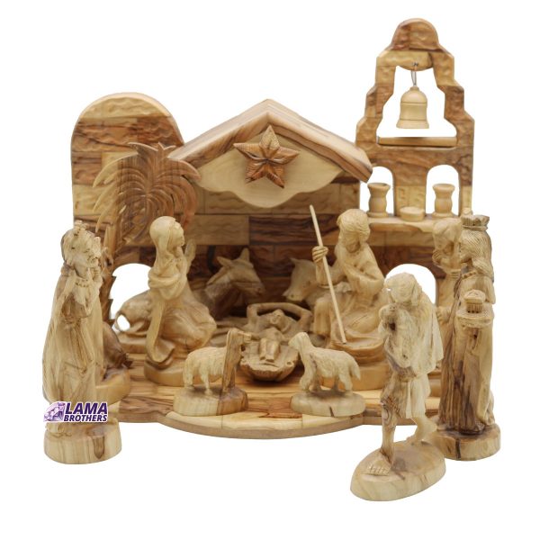 Olive Wood Nativity Set With Music