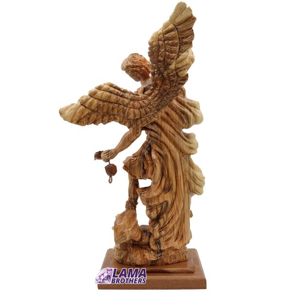 Saint Michael Olive Wood Statue - Image 2
