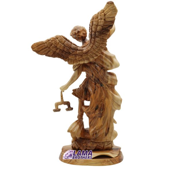 Saint Michael Olive Wood Statue - Image 2