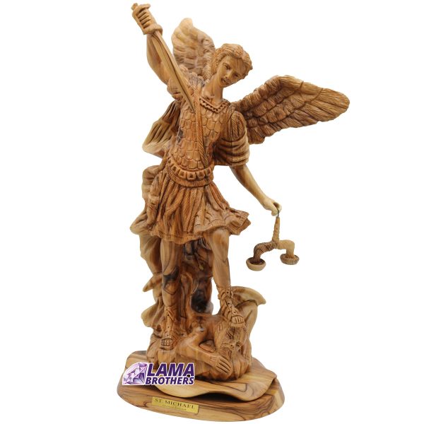 Saint Michael Olive Wood Statue