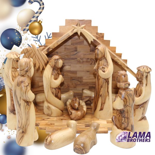Olive Wood Faceless Nativity Set