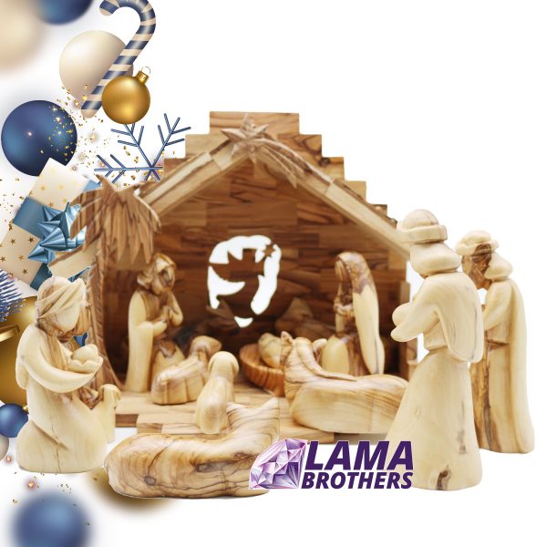 Olive Wood Faceless Nativity Set