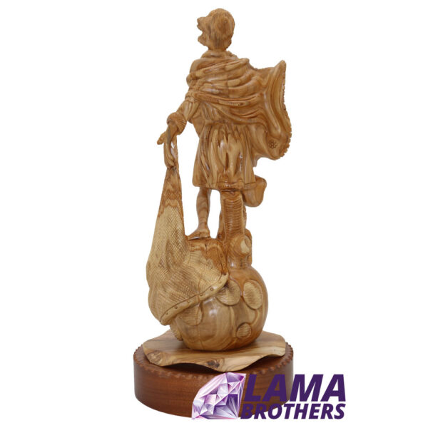 Olive Wood Saint Peter Statue - Image 2