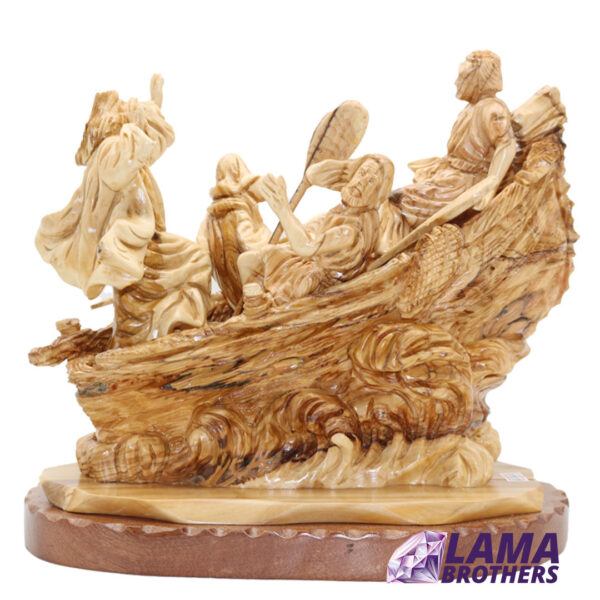 Olive Wood Jesus Calms The Storm - Image 3