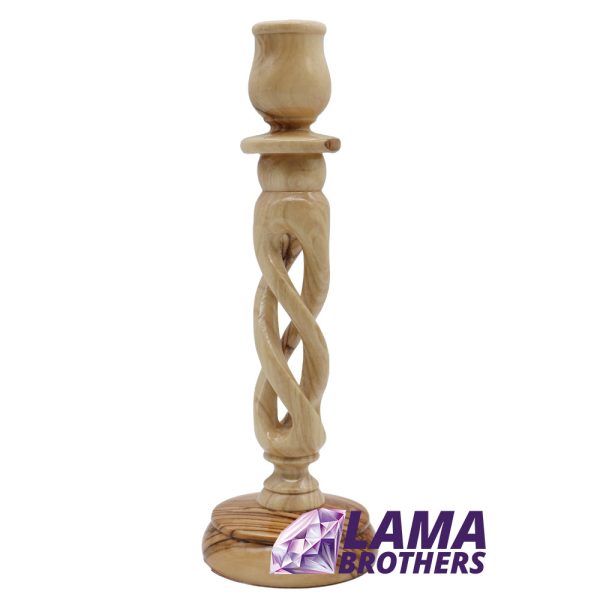 Olive Wood Candle Holder