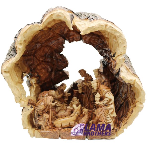 Olive Wood Nativity Scene with Shooting Star