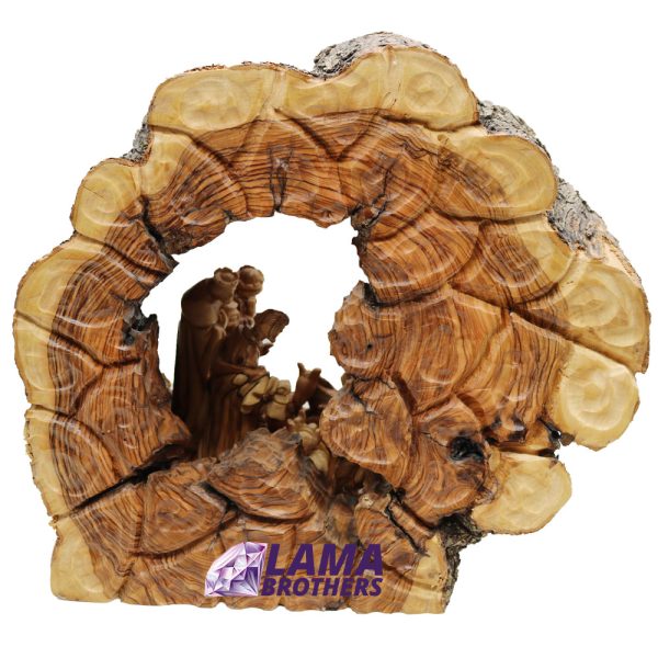 Olive Wood Nativity Scene with Shooting Star - Image 2