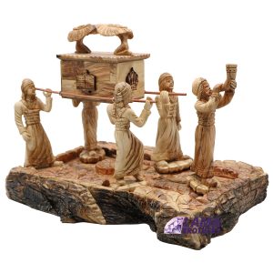 Olive Wood Ark of the Covenant Procession Sculpture