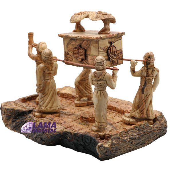 Olive Wood Ark of the Covenant Procession Sculpture - Image 2