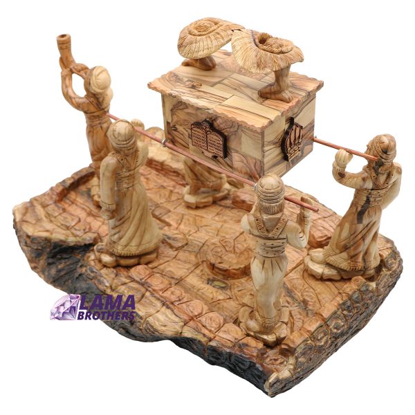 Olive Wood Ark of the Covenant Procession Sculpture - Image 4