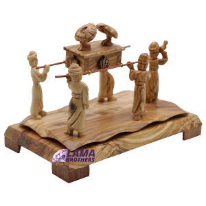 Olive Wood Ark of the Covenant Procession Sculpture - Small