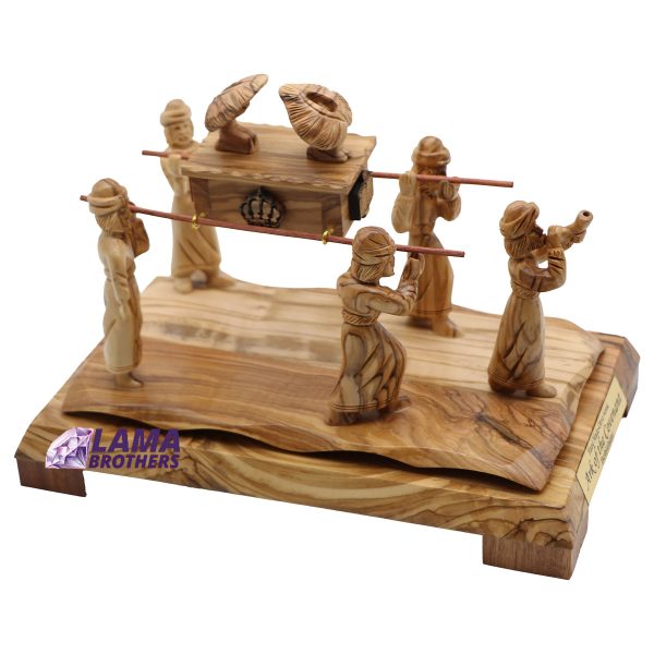 Olive Wood Ark of the Covenant Procession Sculpture - Small - Image 3