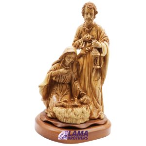 Olive Wood Holy Family Statue