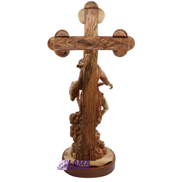 Hand-Carved Olive Wood Deposition from the Cross / Pieta Statue - Image 2