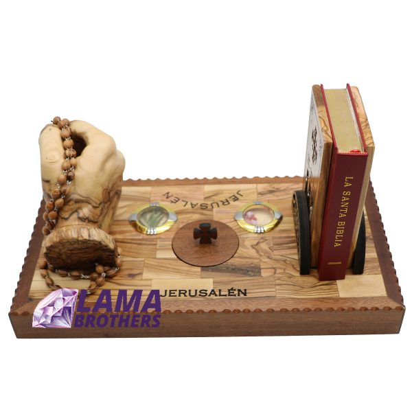 Holy Land Blessing Prayer Set - Olive Wood with Bible, Rosary & Holy Elements - Image 4