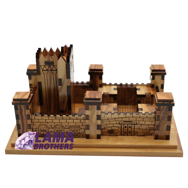 Hand-Carved Olive Wood Temple Model - Jerusalem Holy Site Replica Small - Image 2