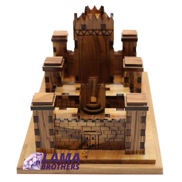Hand-Carved Olive Wood Temple Model - Jerusalem Holy Site Replica Small - Image 5