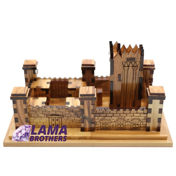 Hand-Carved Olive Wood Temple Model - Jerusalem Holy Site Replica Small - Image 4
