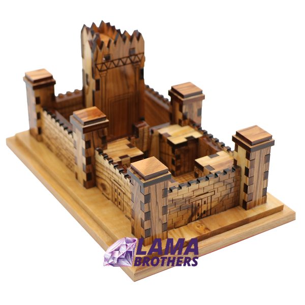 Hand-Carved Olive Wood Temple Model - Jerusalem Holy Site Replica Small